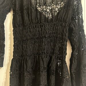 Cowgirl Tuff Black Lace Dress Medium
